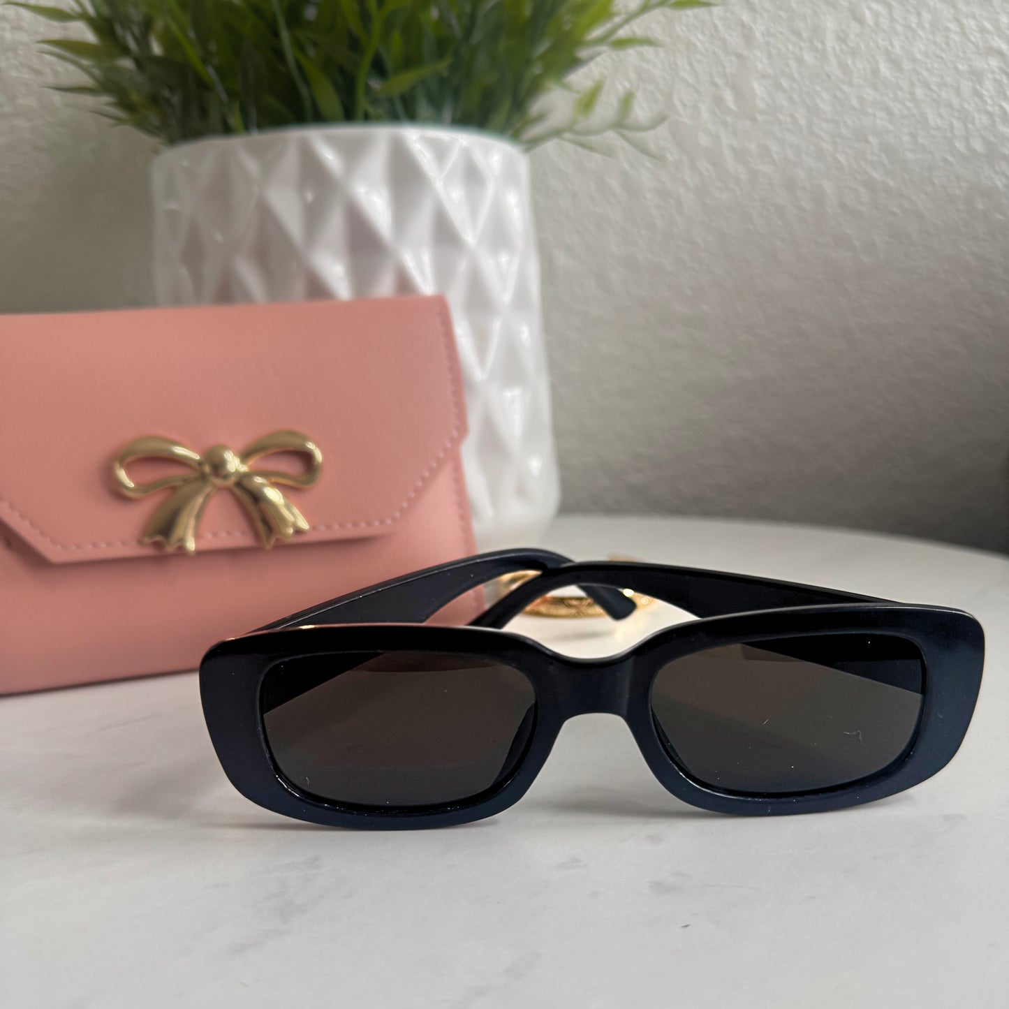 Retro Charm Rectangle Children's Sunglasses (Available in pink or black)
