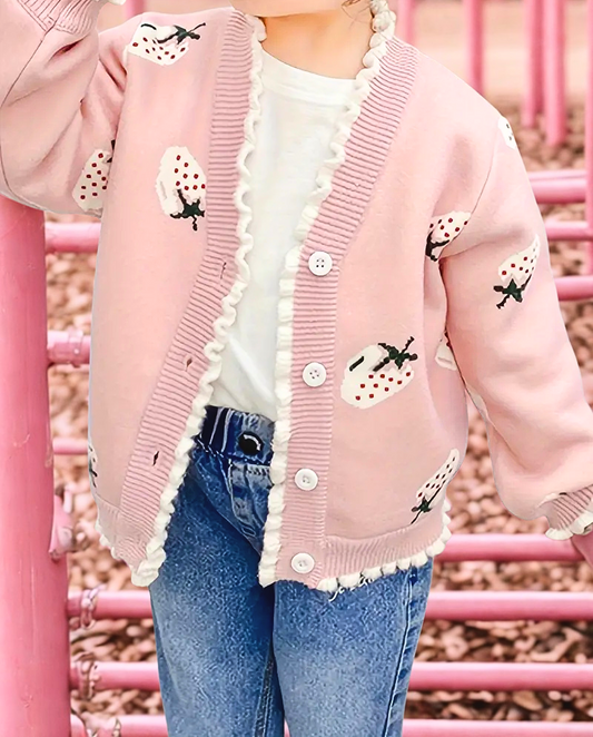 Dreamy Strawberry Layered Knit Sweater