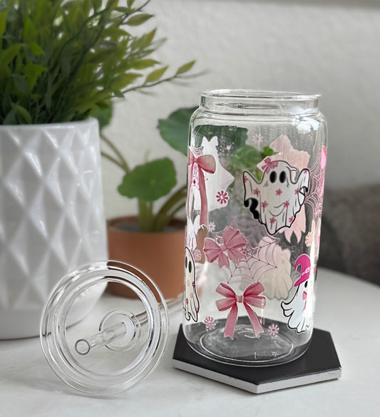Plastic Tumbler- Ghosts and Bows