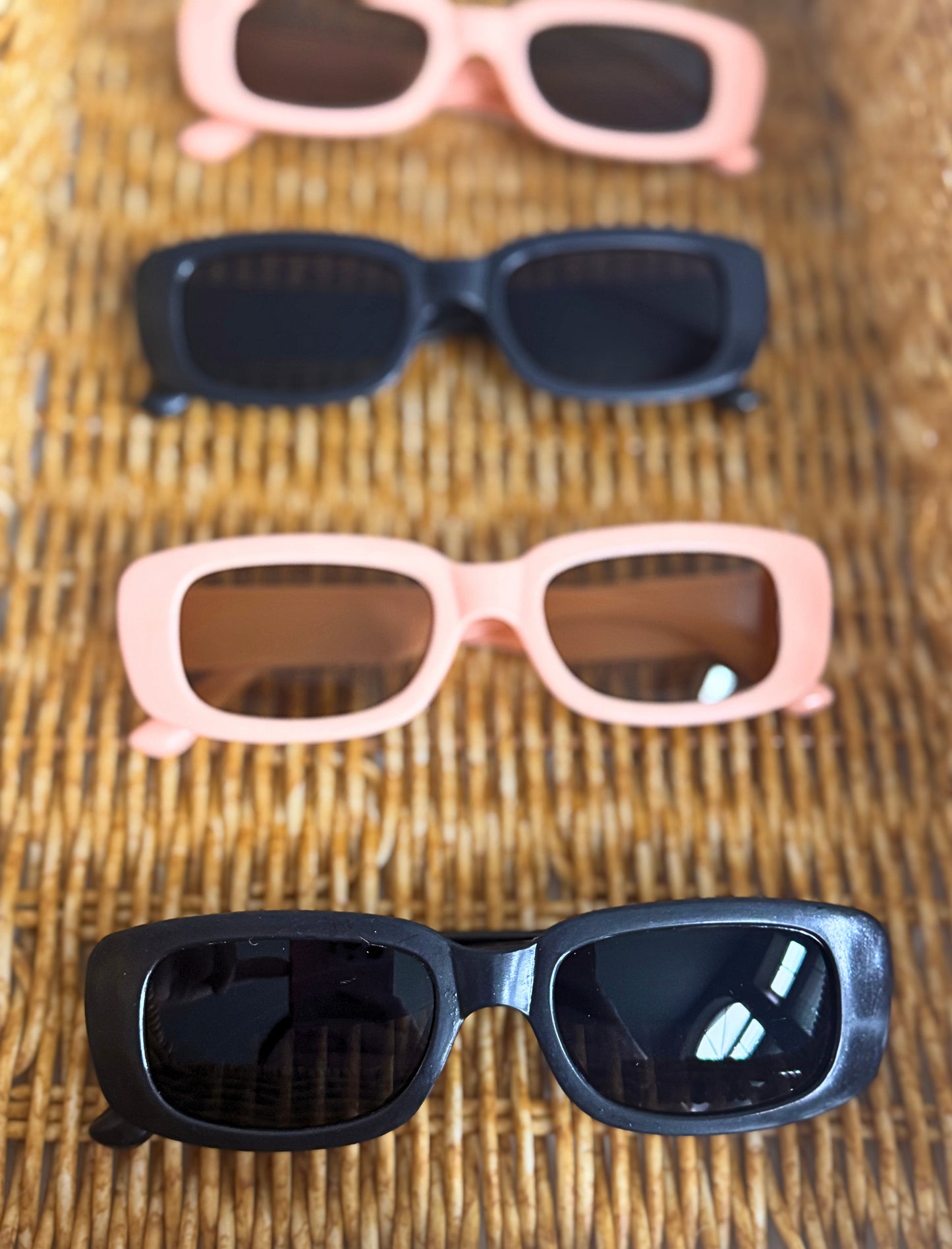 Retro Charm Rectangle Children's Sunglasses (Available in pink or black)
