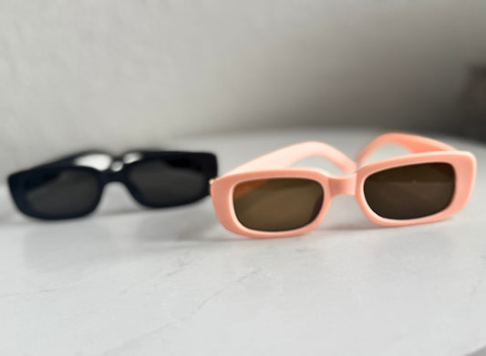 Retro Charm Rectangle Children's Sunglasses (Available in pink or black)