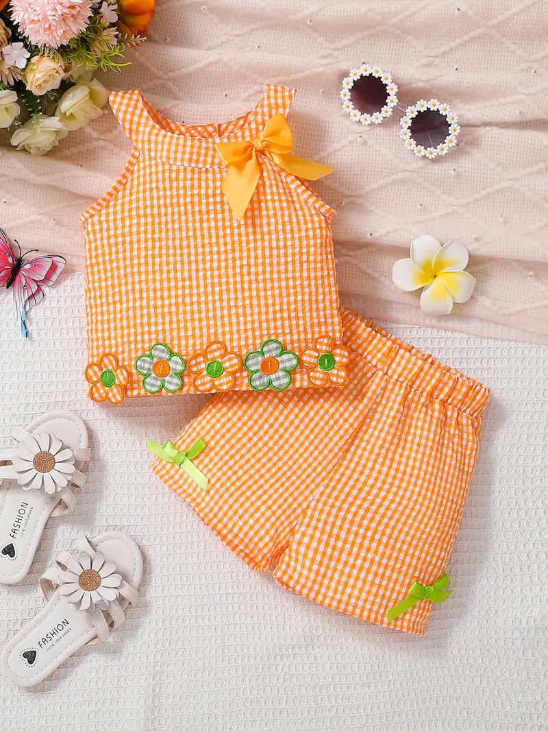 Picnic Blossom Gingham Set