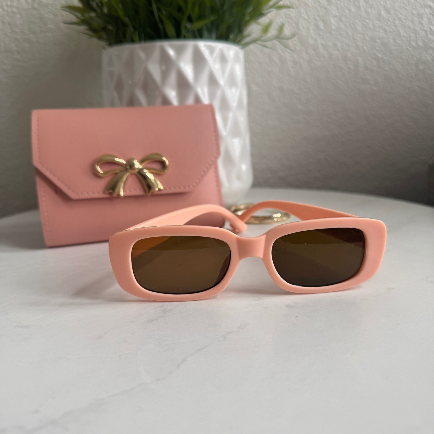 Retro Charm Rectangle Children's Sunglasses (Available in pink or black)