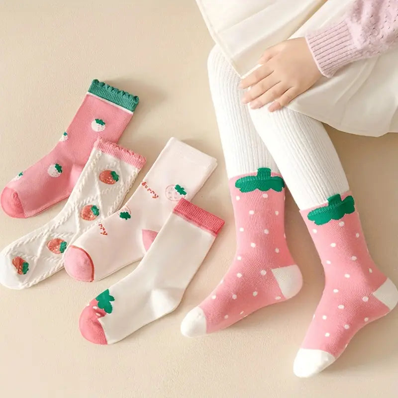 Strawberry Cream Cozy Socks